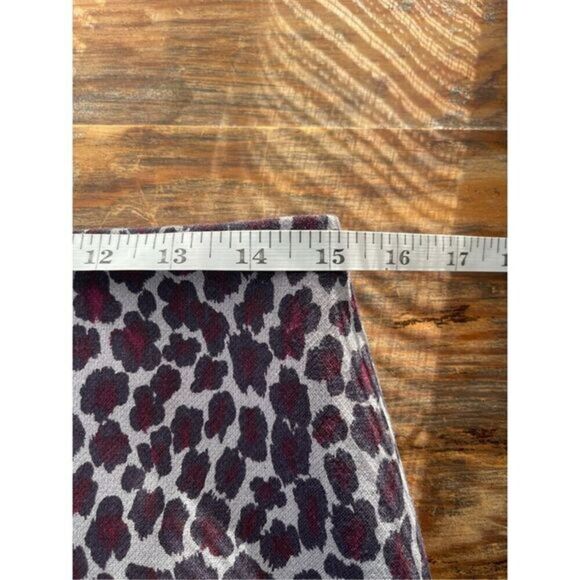 T1 Talbots Women's Leopard Print Straight Pencil Skirt Gray Purple Maroon Size 6 - Picture 5 of 7